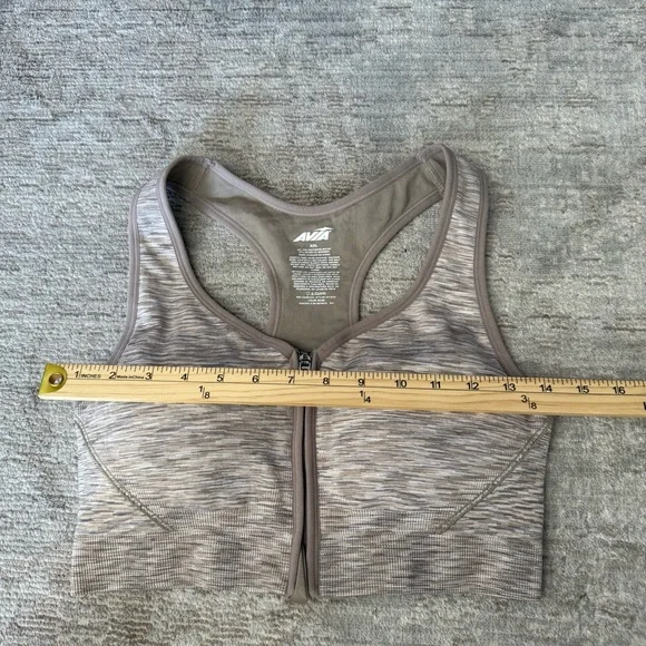 Avia Heathered Tan Zip-Front Sports Bra - Picture 6 of 6